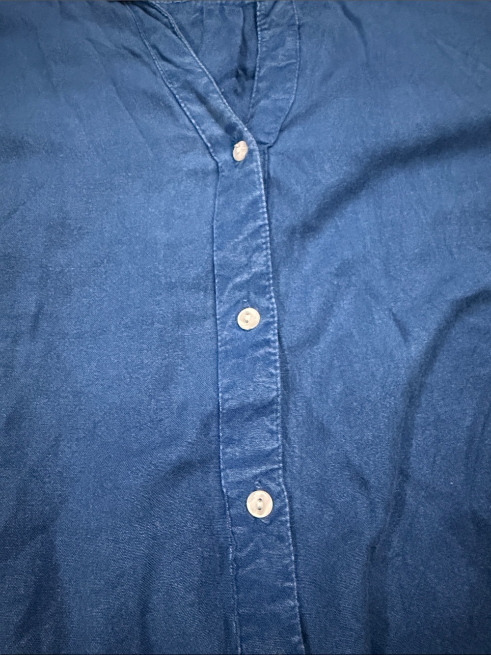 Style Envy Blue Button-Front Drawstring Shirt - Picture 3 of 4